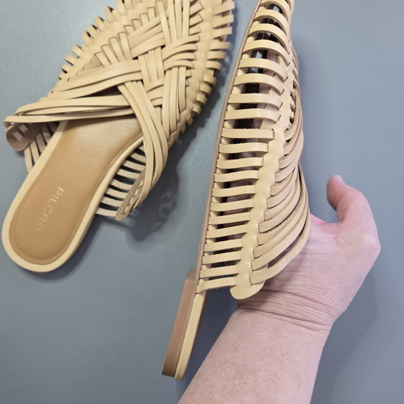 Pilcro Beige Woven Mules - Picture 10 of 15
